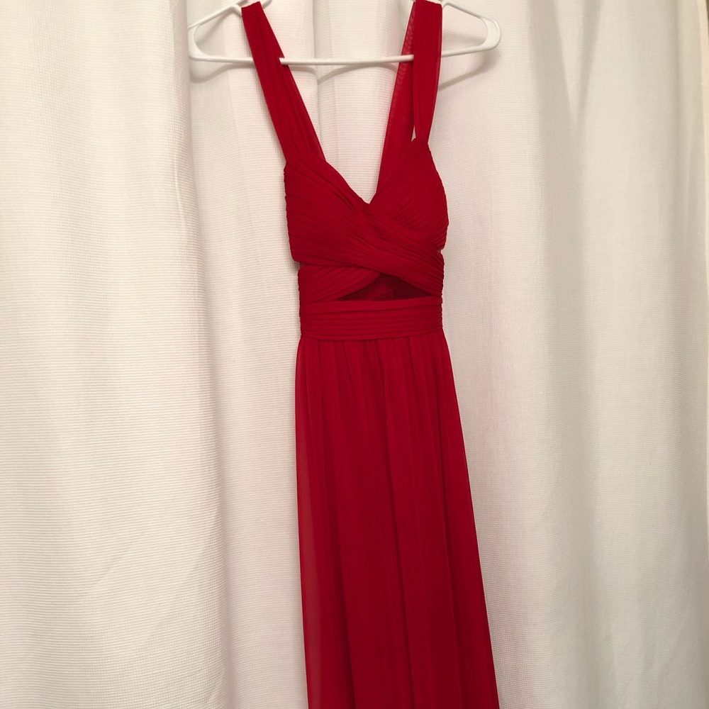 Betsy & Adam Sleeveless Illusion Cutout Gown